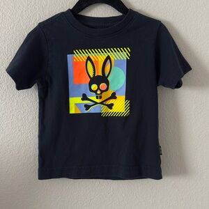 Psycho Bunny Black Short Sleeve Tee with Vibrant Graphic